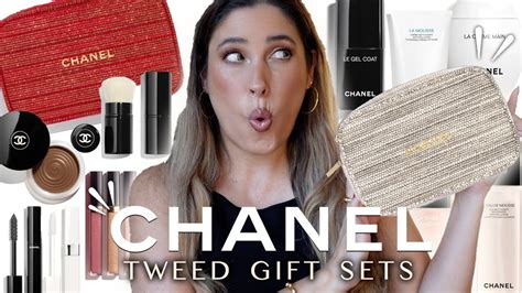 chanel cleansing duo gift set|Chanel tweed makeup gift set.